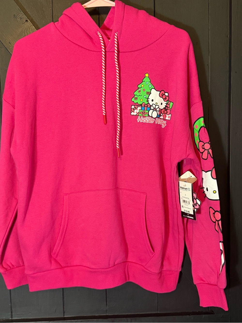 Hello Kitty Hot Pink Holiday Pullover Hoodie